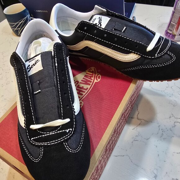 VANS SUPER LowPro VN000D83BLA Black MenS 10 Suede Upper SERIO Shoes Sneaker NEW - Picture 1 of 13